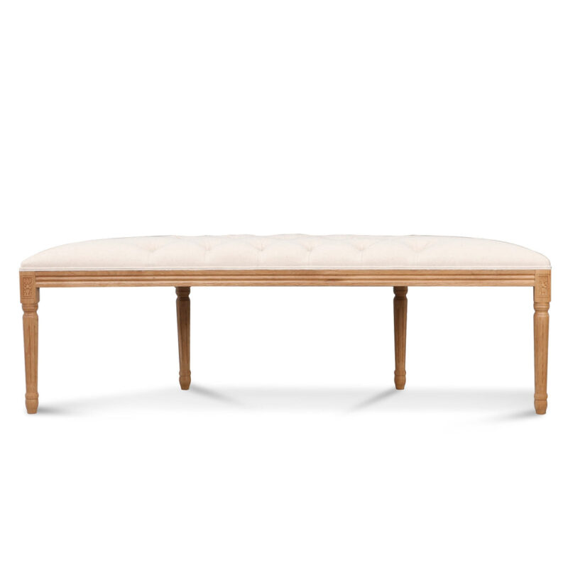 Lenora 1.48m Oak Bench -Light Beige