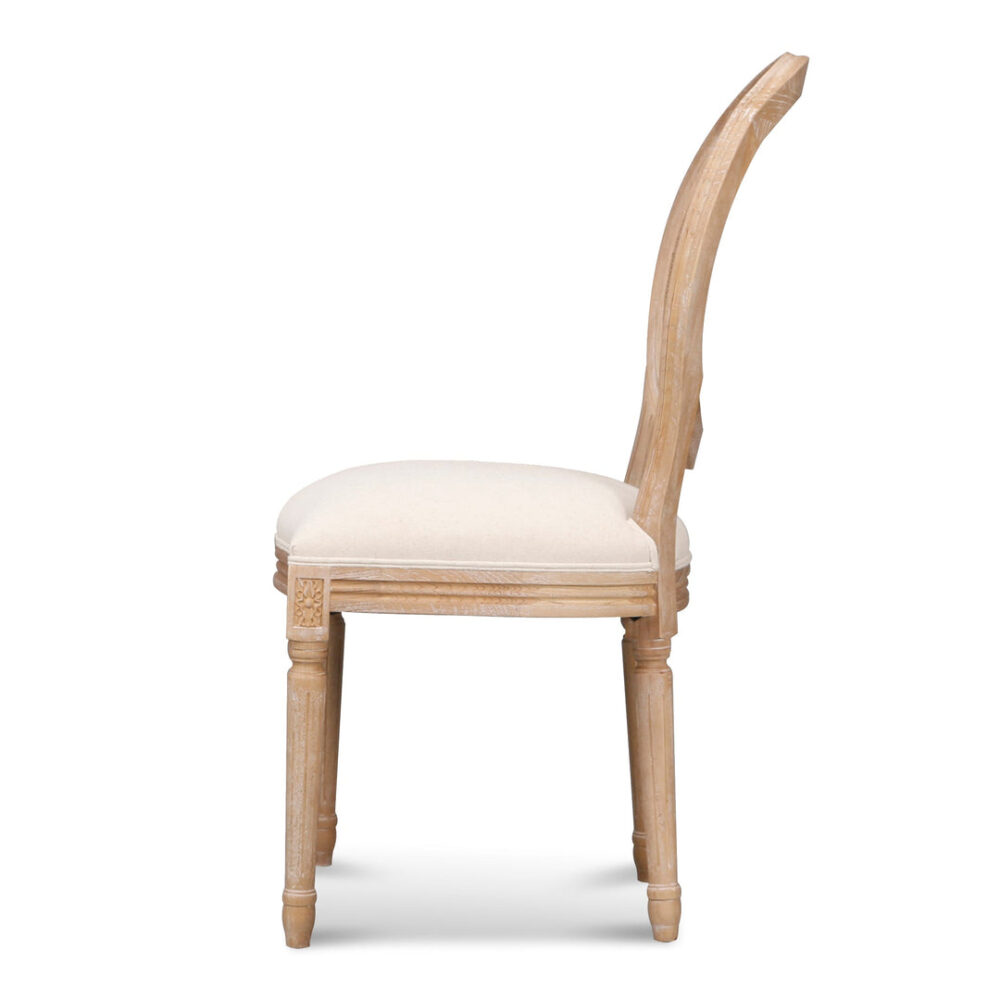 Set of 2 - Lenora ELM Dining Chair - Light Beige - Image 4