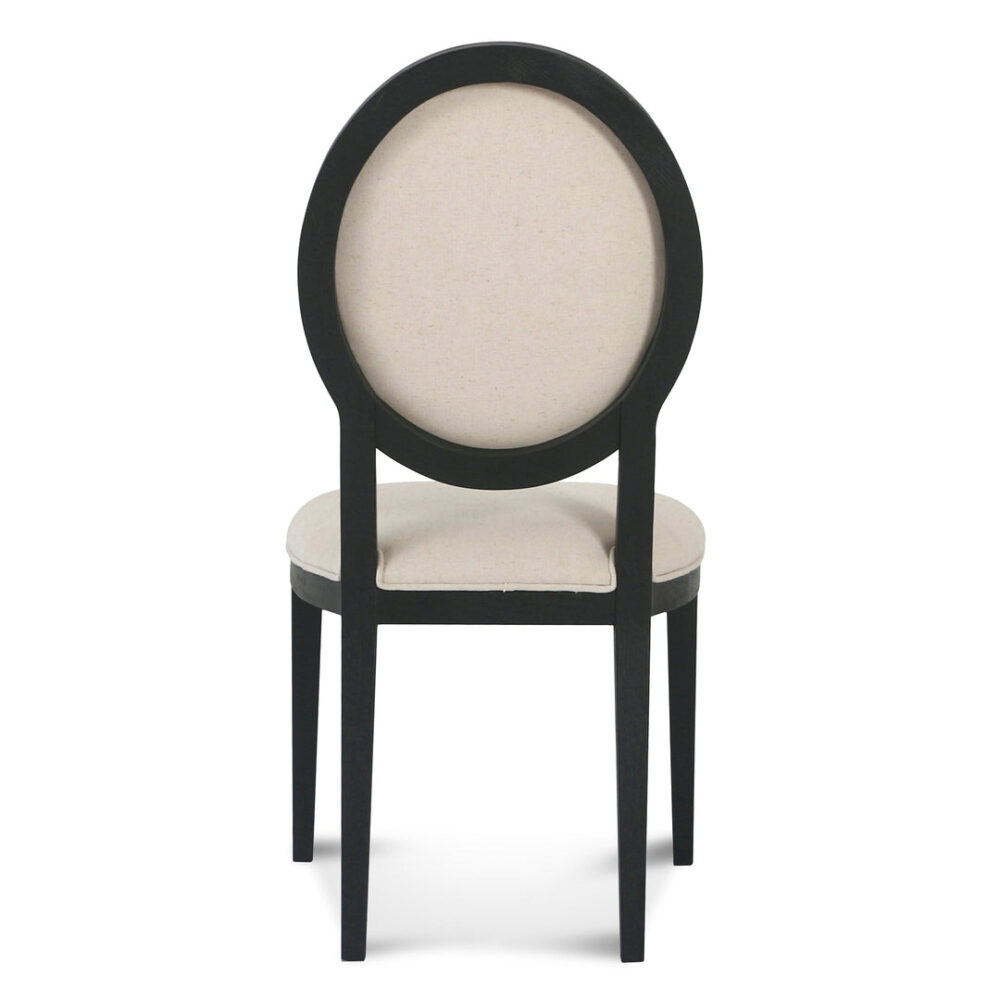 Set of 2 - Lula Light Beige Fabric Dining Chair - Black Frame - Image 5
