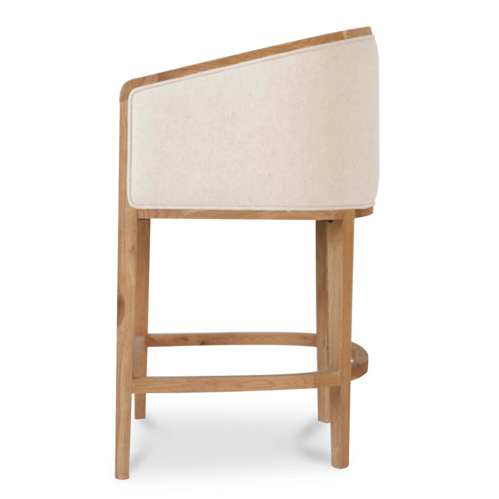 Chaney 65cm Natural Frame Bar Stool - Light Beige - Image 3