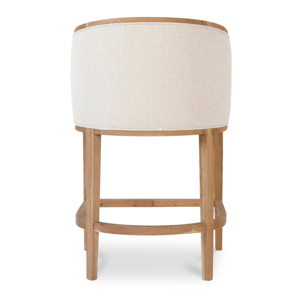 Chaney 65cm Natural Frame Bar Stool - Light Beige - Image 4