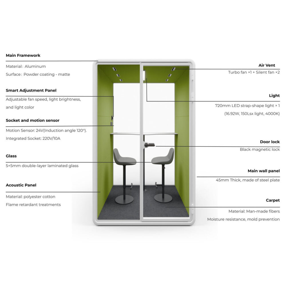 Evolve Medium Office Pod - Black By Humble Office - Image 2
