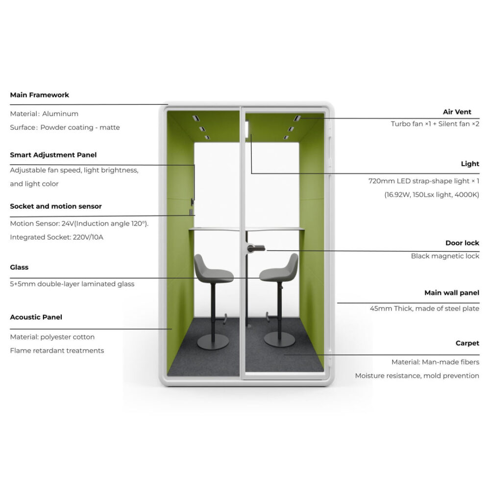 Evolve Medium Office Pod - White By Humble Office - Image 3