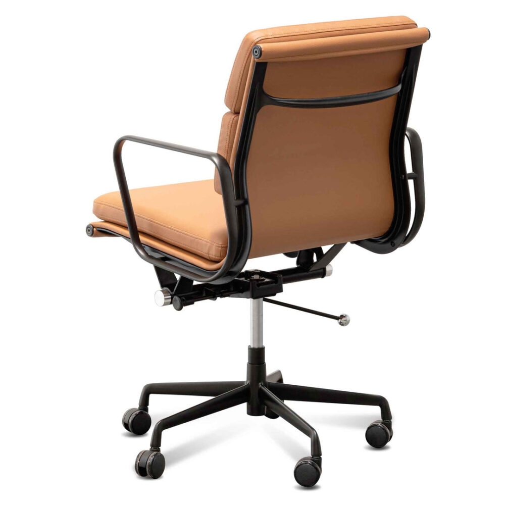 Ashton Low Back Office Chair - Saddle Tan in Black Frame - Image 4