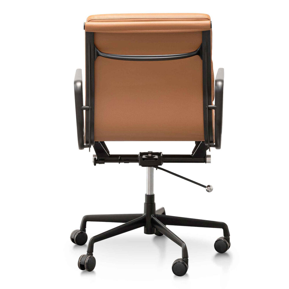 Ashton Low Back Office Chair - Saddle Tan in Black Frame - Image 5