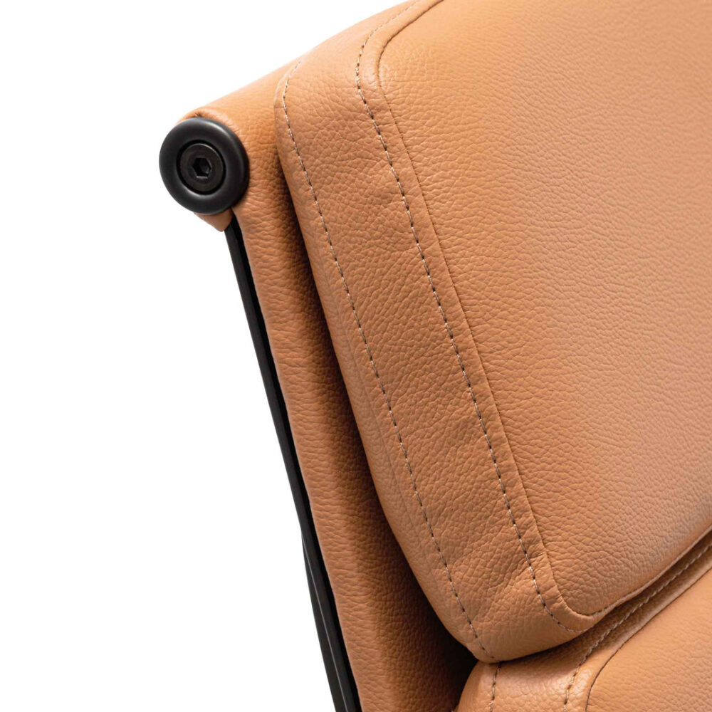 Ashton Low Back Office Chair - Saddle Tan in Black Frame - Image 7