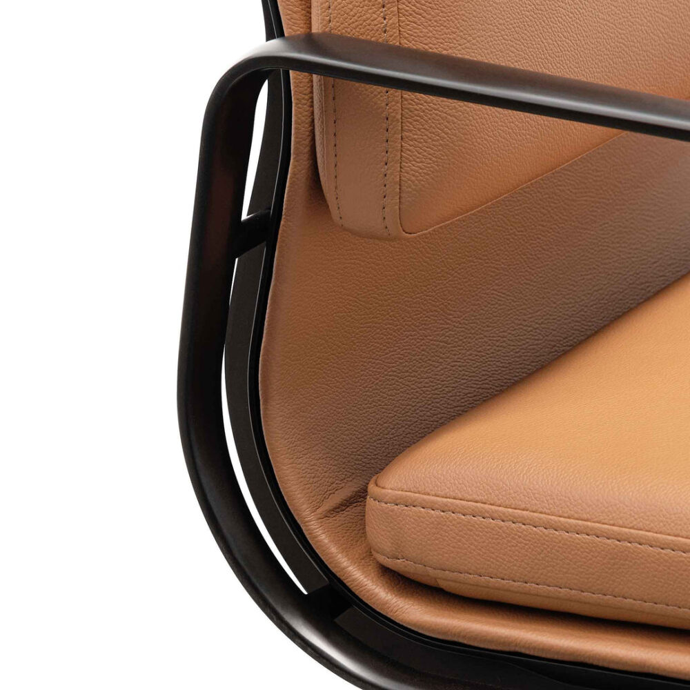 Ashton Low Back Office Chair - Saddle Tan in Black Frame - Image 8