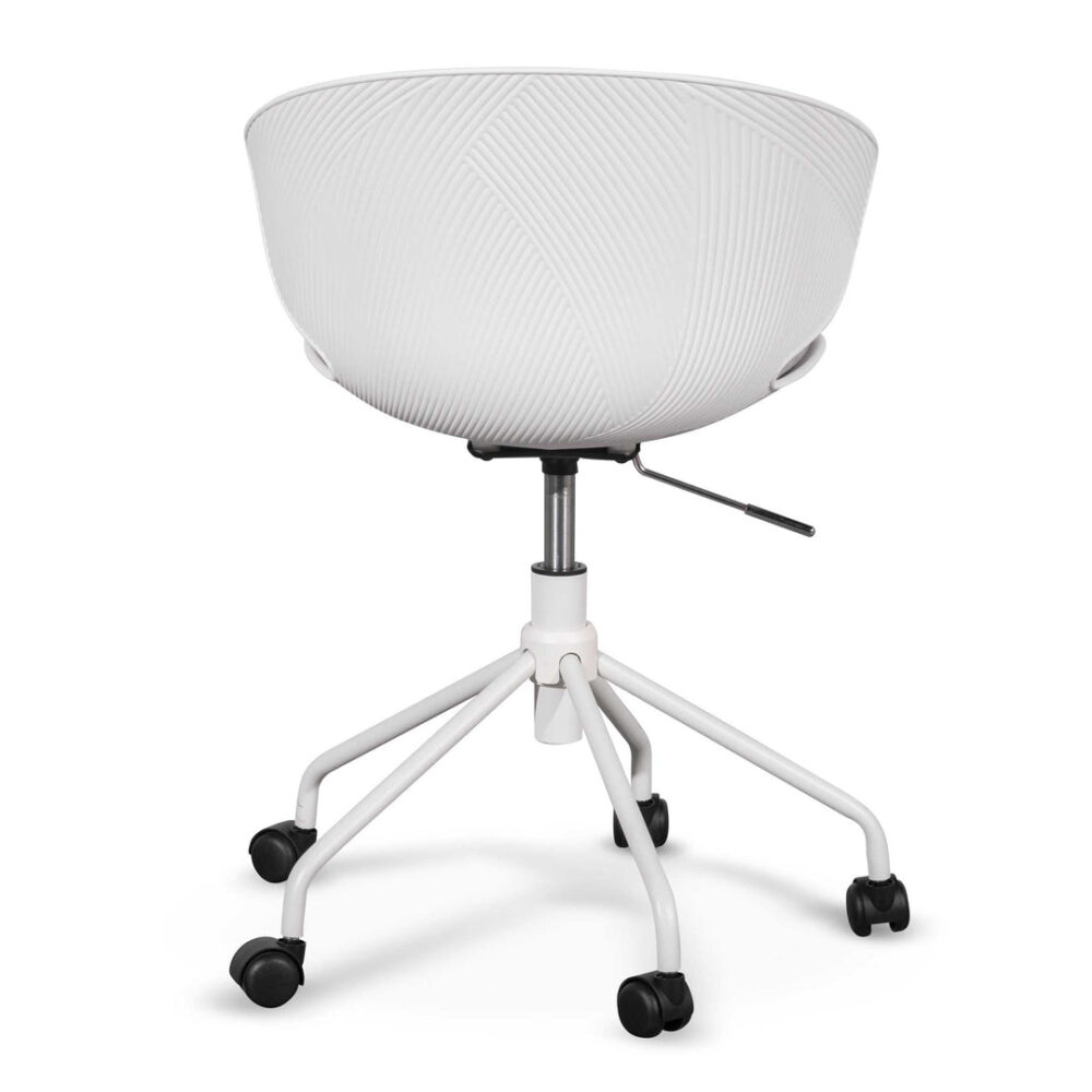 Betrillo White Office Chair - Light Grey Seat - Image 4