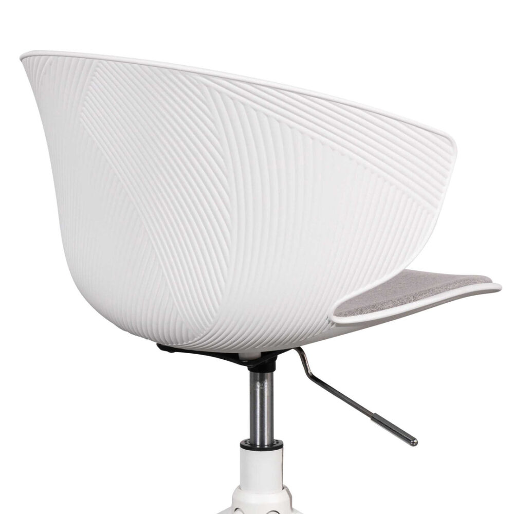 Betrillo White Office Chair - Light Grey Seat - Image 5