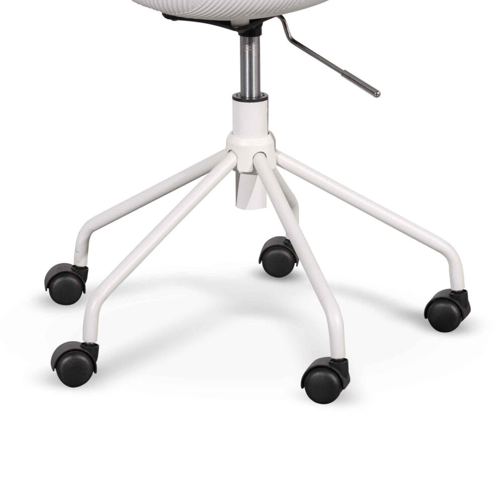 Betrillo White Office Chair - Light Grey Seat - Image 8