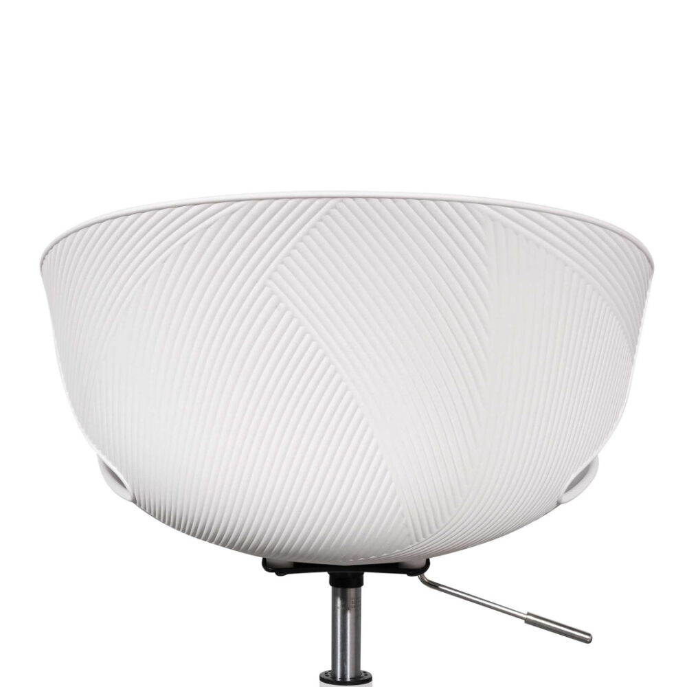 Betrillo White Office Chair - Light Grey Seat - Image 6
