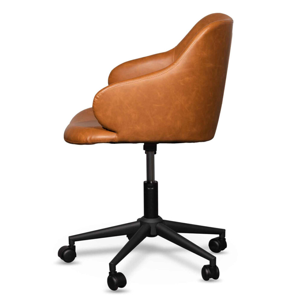 Hester Office Chair - Vintage Tan with Black Base - Image 5