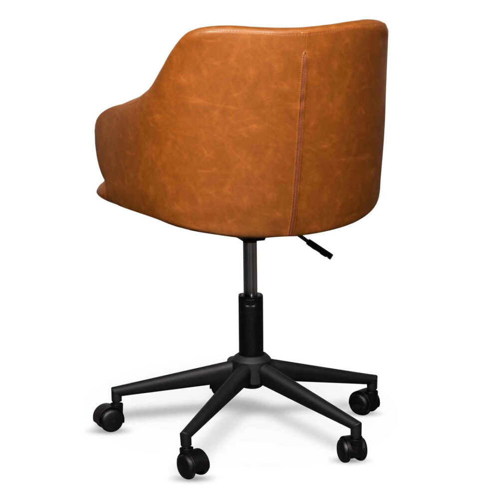 Hester Office Chair - Vintage Tan with Black Base - Image 6