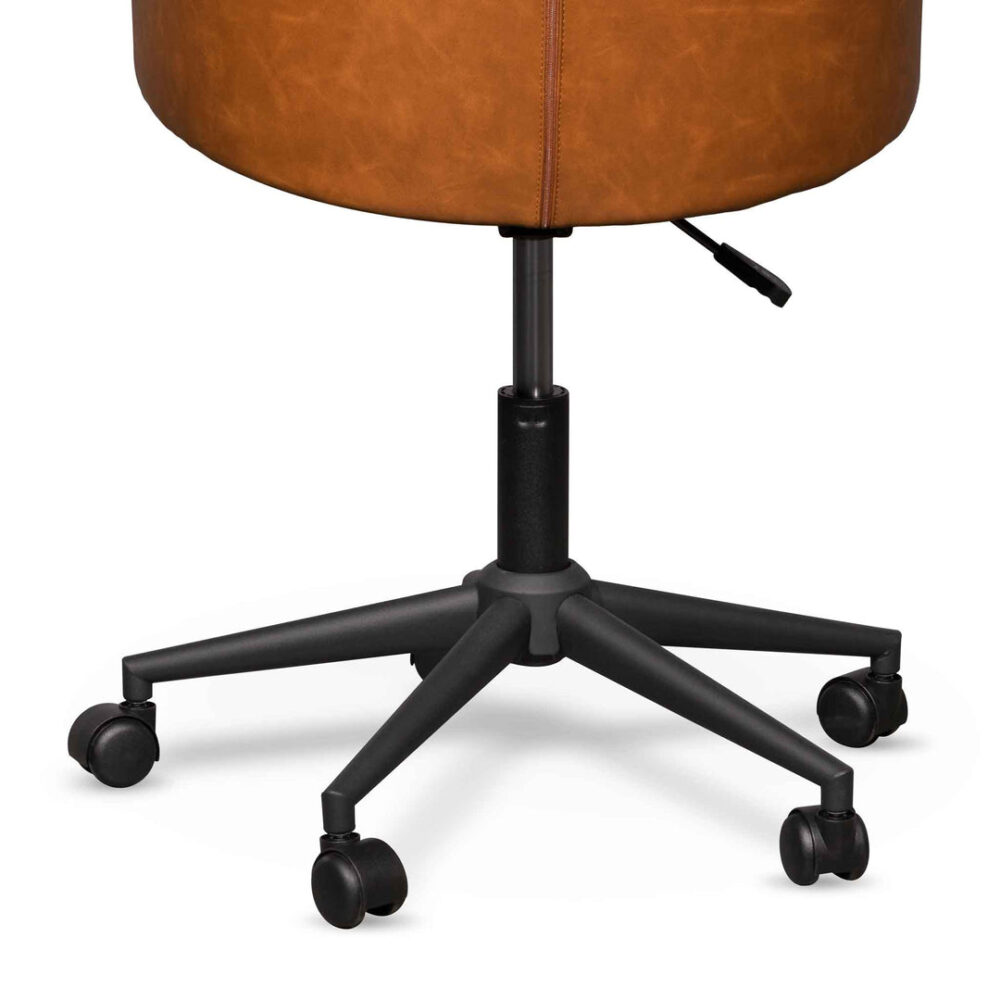Hester Office Chair - Vintage Tan with Black Base - Image 8