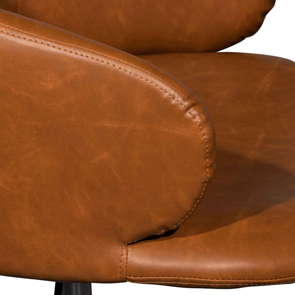 Hester Office Chair - Vintage Tan with Black Base - Image 10