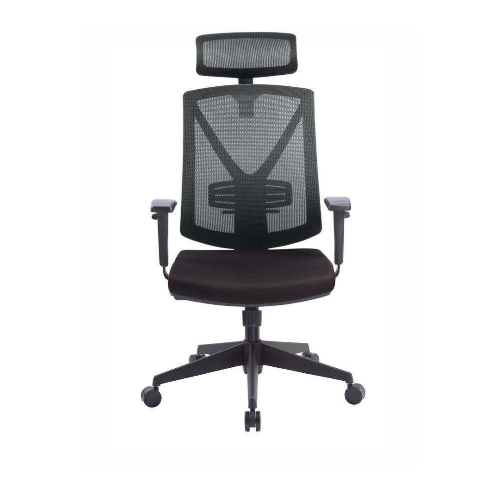 Garrison Mesh Ergonomic Office Chair with Headrest - Black - Image 2