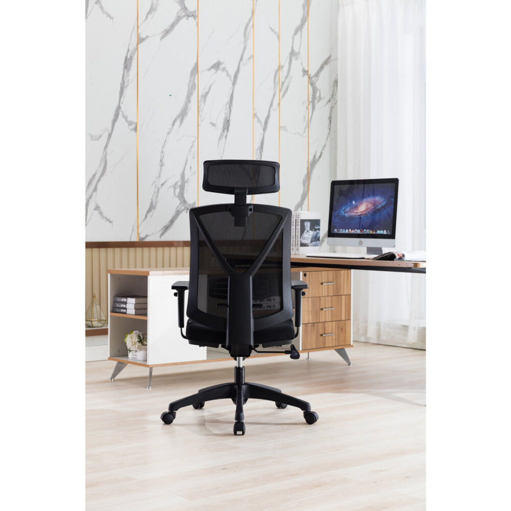Garrison Mesh Ergonomic Office Chair with Headrest - Black - Image 5