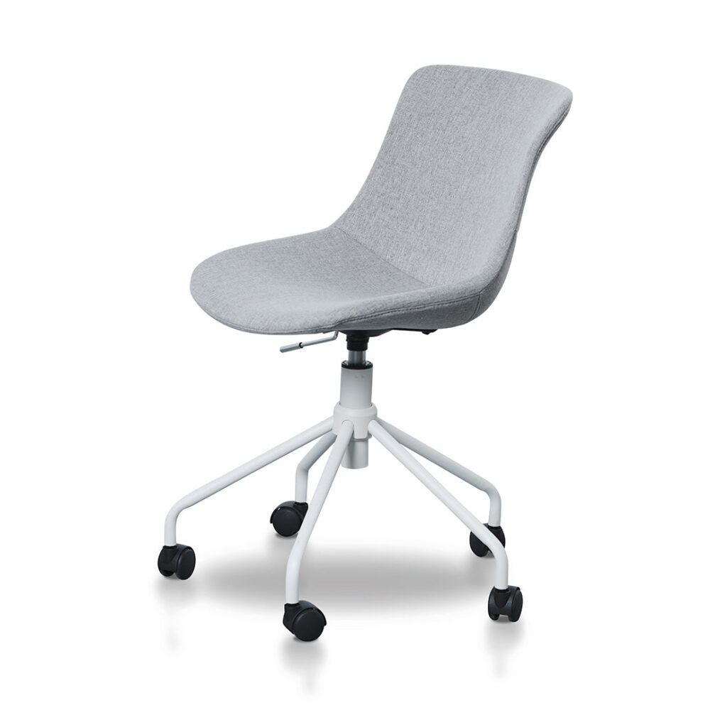 Zima Office Bar Chair - Light Grey with White Base - Image 5
