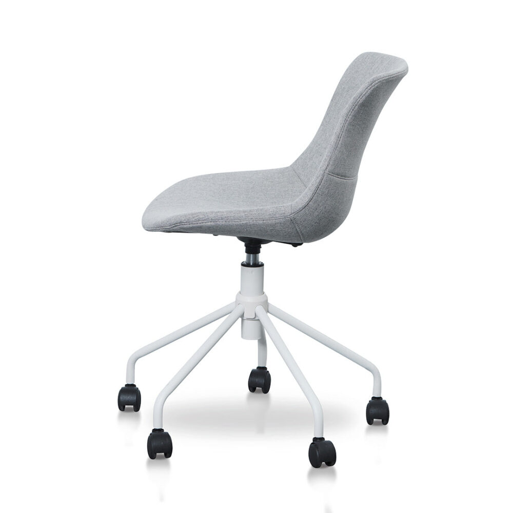 Zima Office Bar Chair - Light Grey with White Base - Image 6
