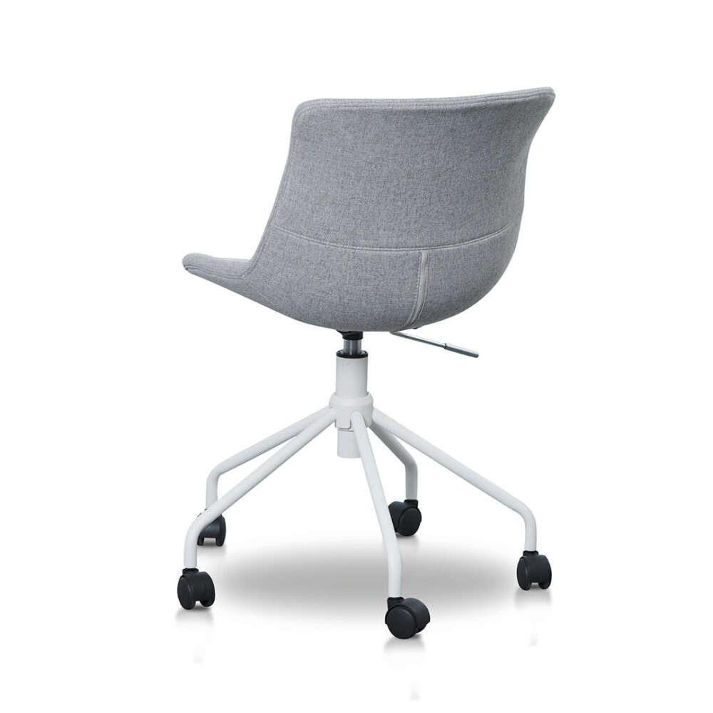 Zima Office Bar Chair - Light Grey with White Base - Image 7