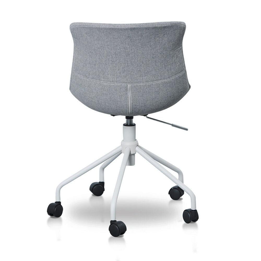 Zima Office Bar Chair - Light Grey with White Base - Image 8