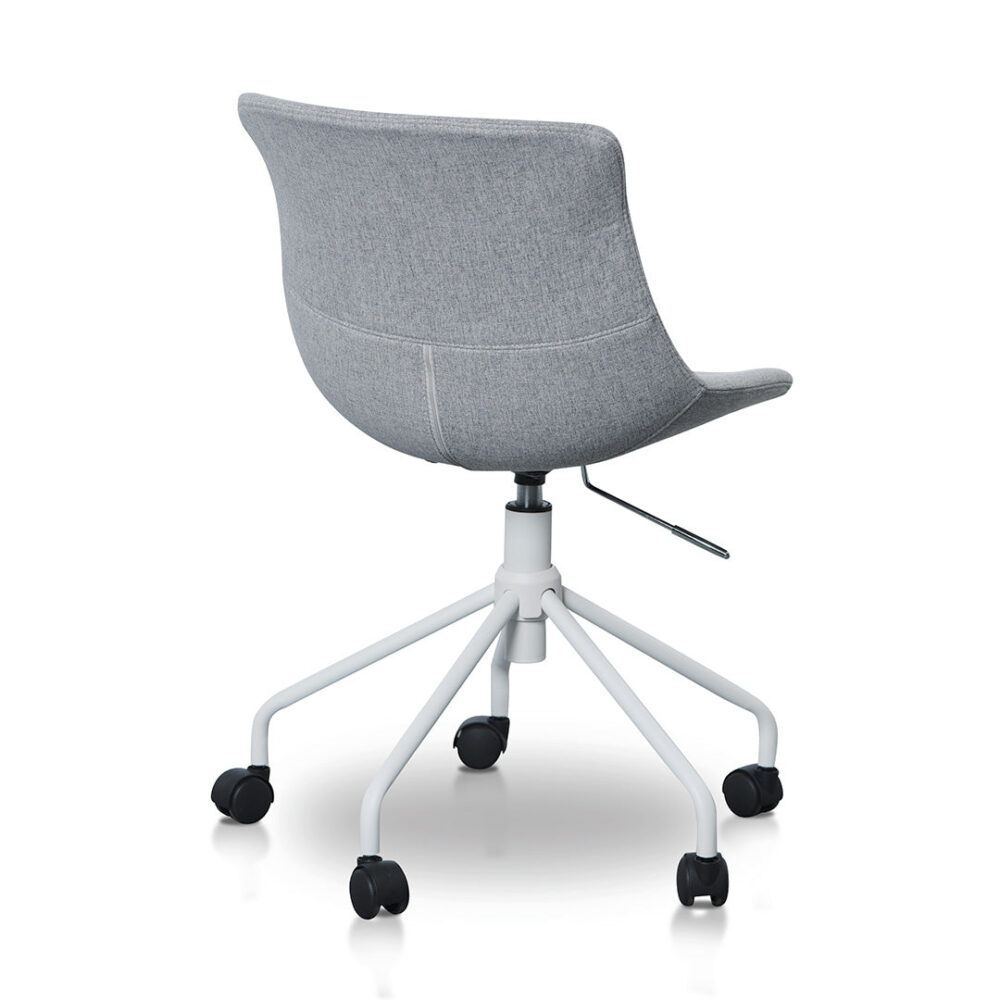 Zima Office Bar Chair - Light Grey with White Base - Image 9