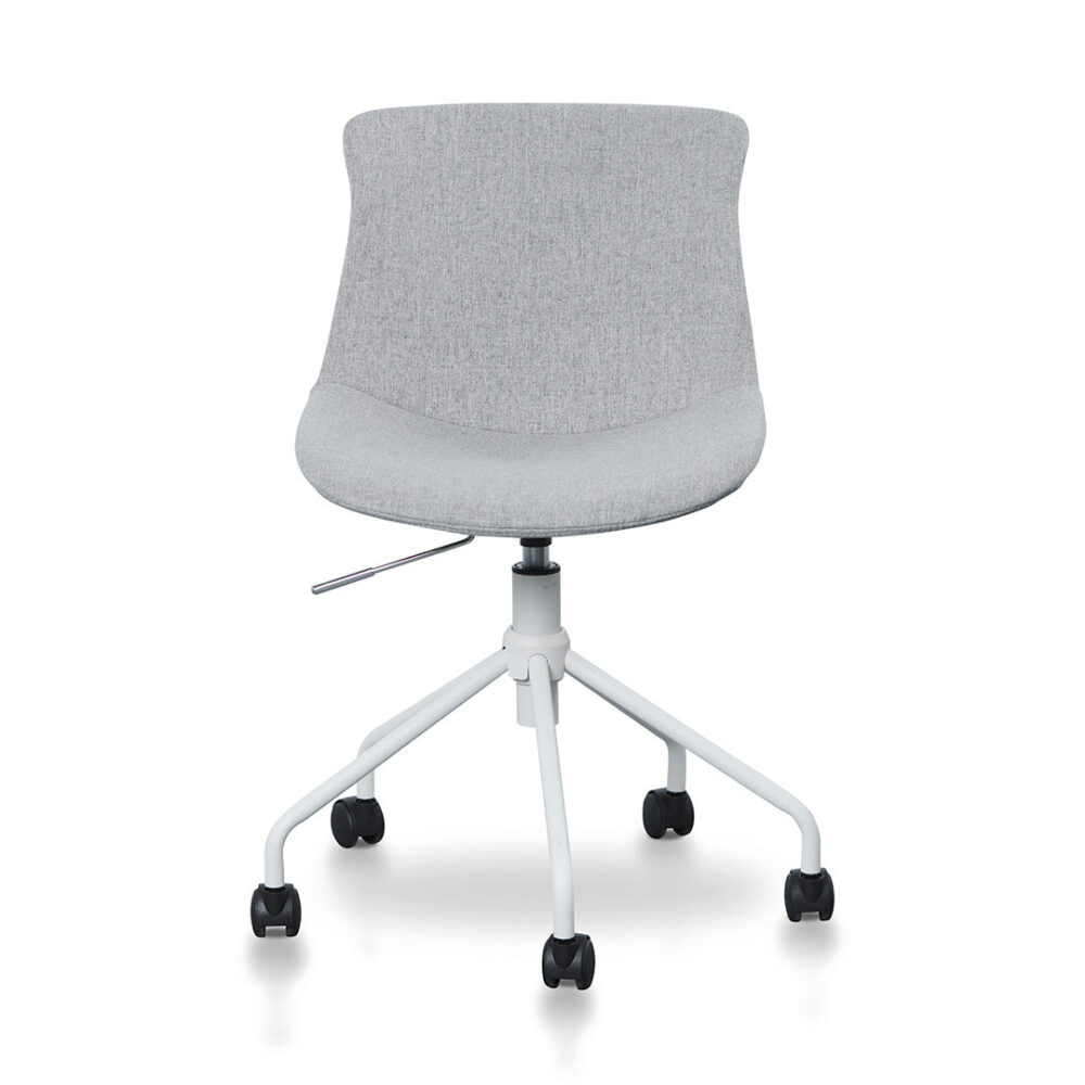 Zima Office Bar Chair - Light Grey with White Base - Image 2