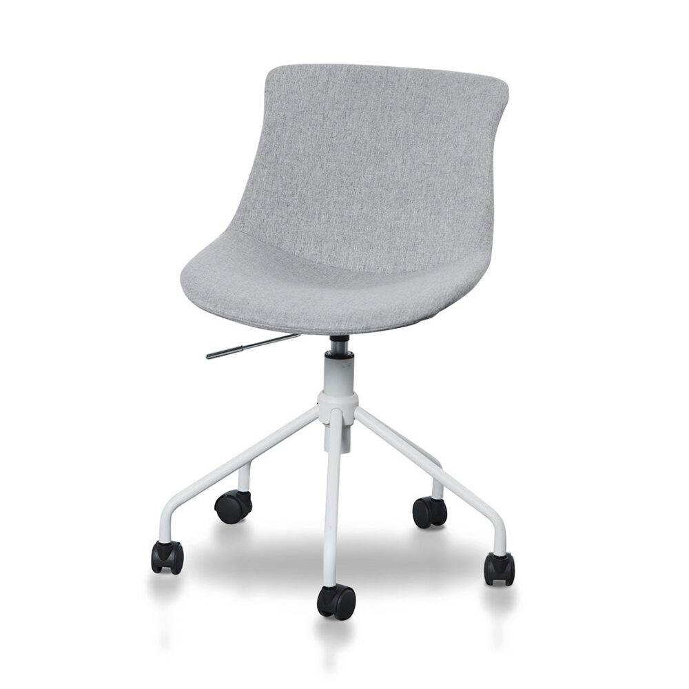 Zima Office Bar Chair - Light Grey with White Base