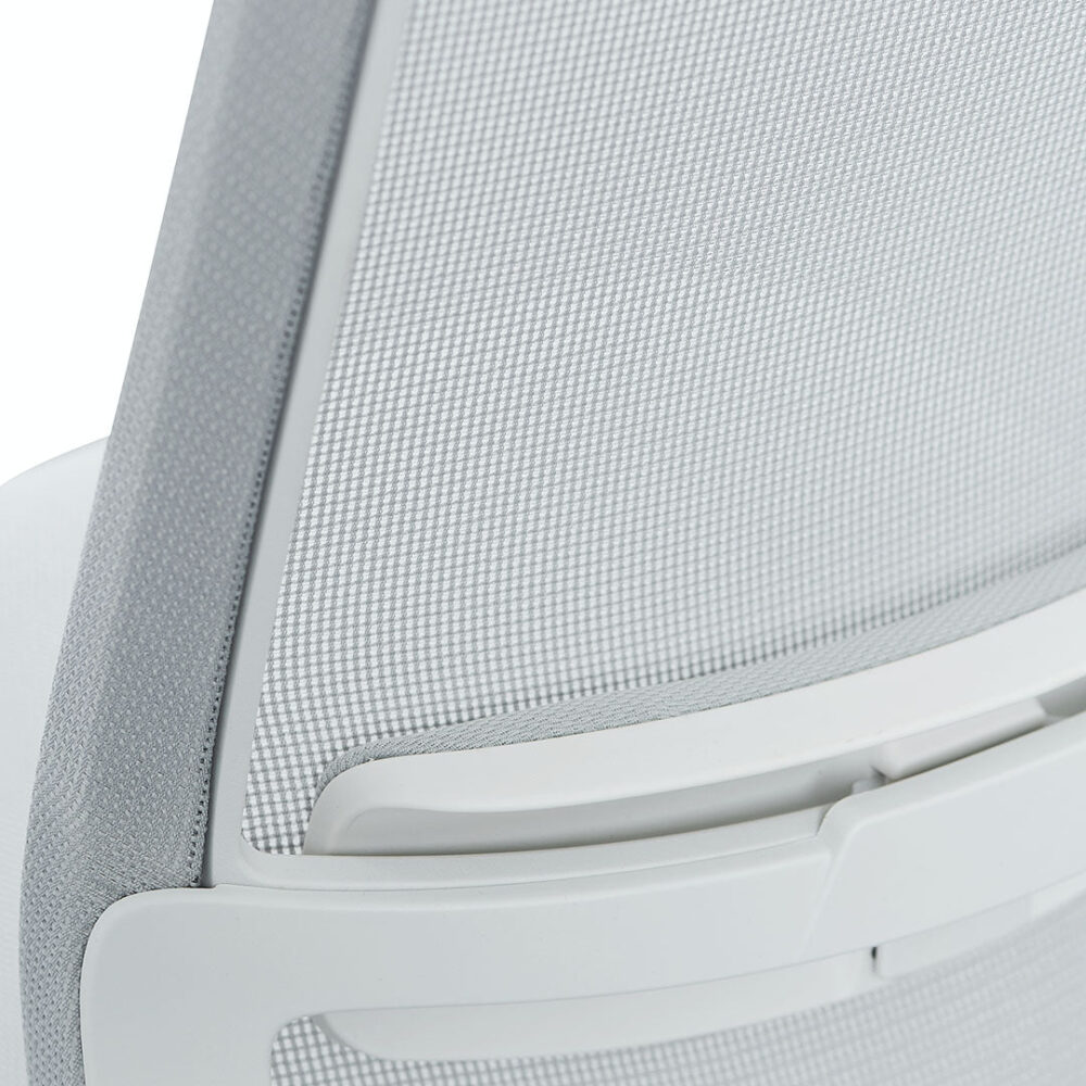 Walther Mesh Office Chair - Cloud Grey with White Base - Image 11