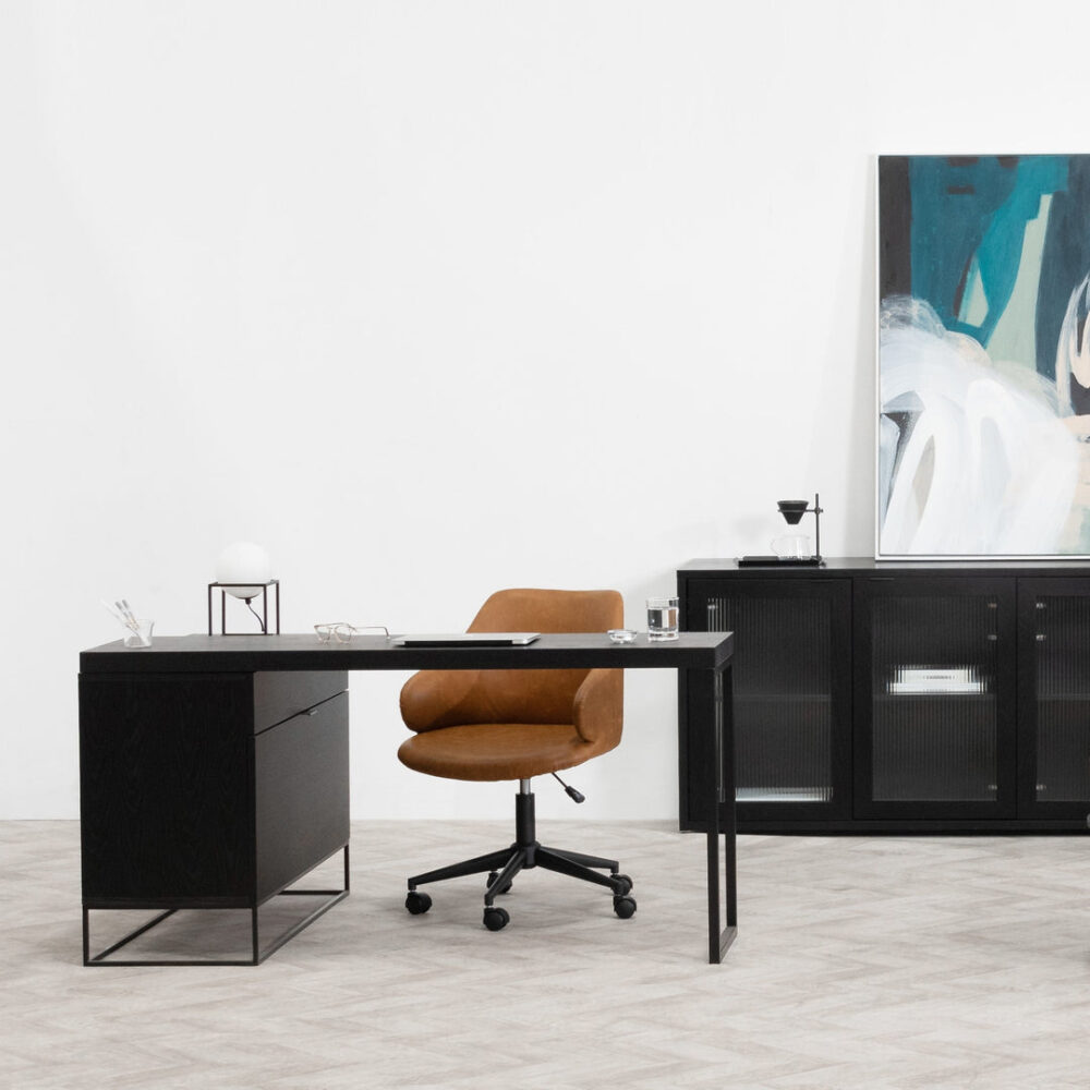 Anwen Extendable Home Office Desk - Black - Image 2
