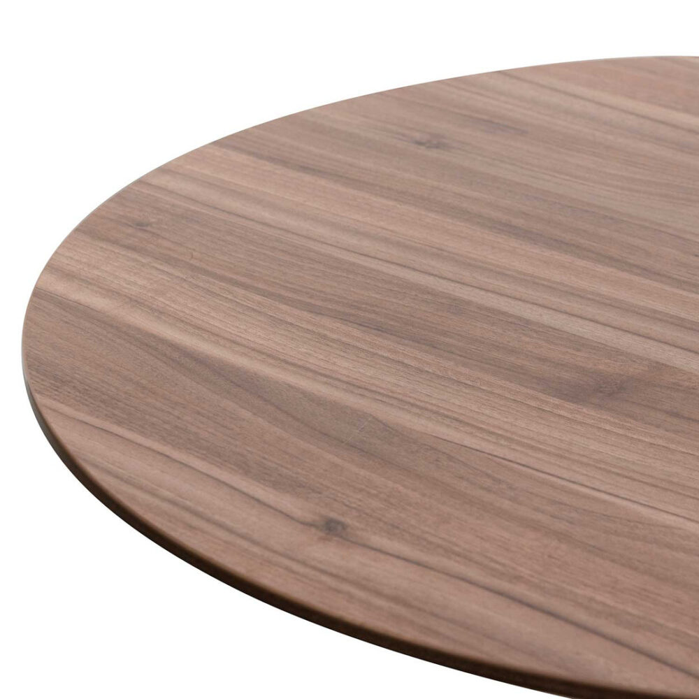 Scope Round Office Meeting Table - Walnut with Black Base - Image 3