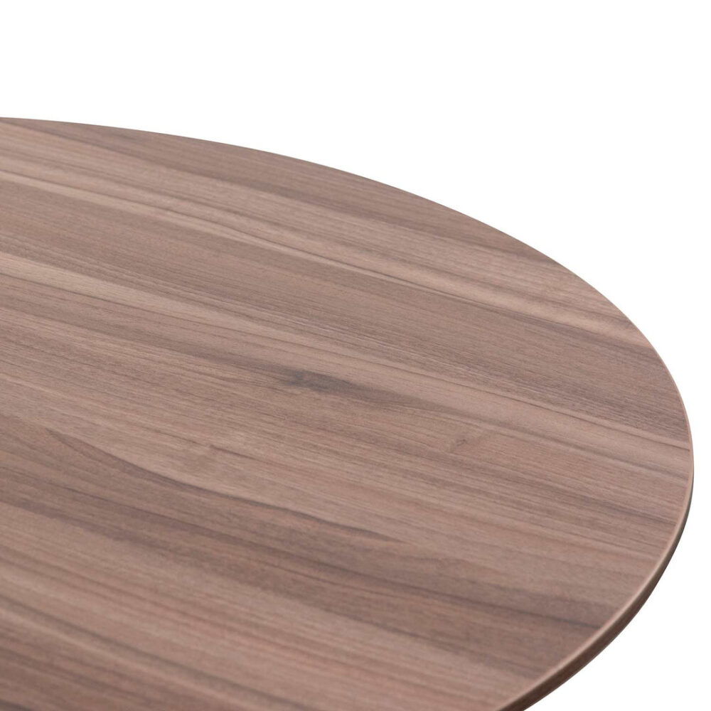 Scope Round Office Meeting Table - Walnut with Black Base - Image 6