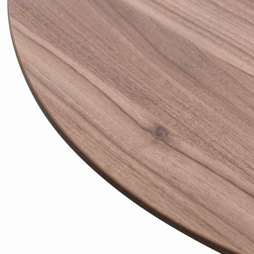 Scope Round Office Meeting Table - Walnut with Black Base - Image 4