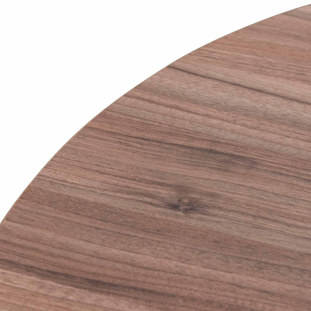 Scope Round Office Meeting Table - Walnut with Black Base - Image 5
