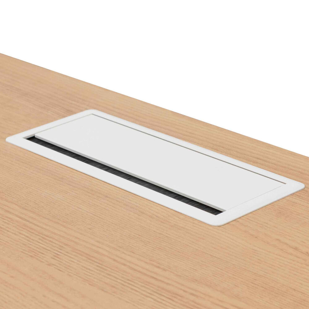 Halo 1 Seater Office Desk - Natural and White - Image 8