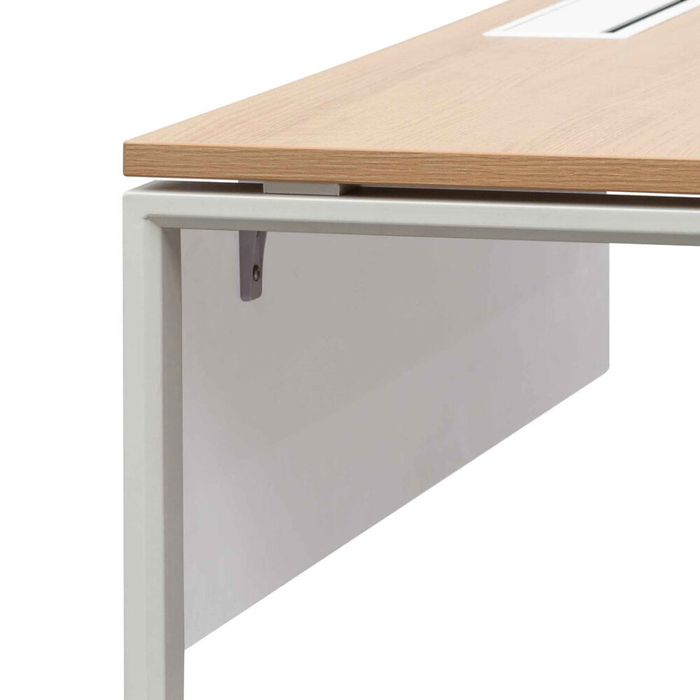Halo 1 Seater Office Desk - Natural and White - Image 11