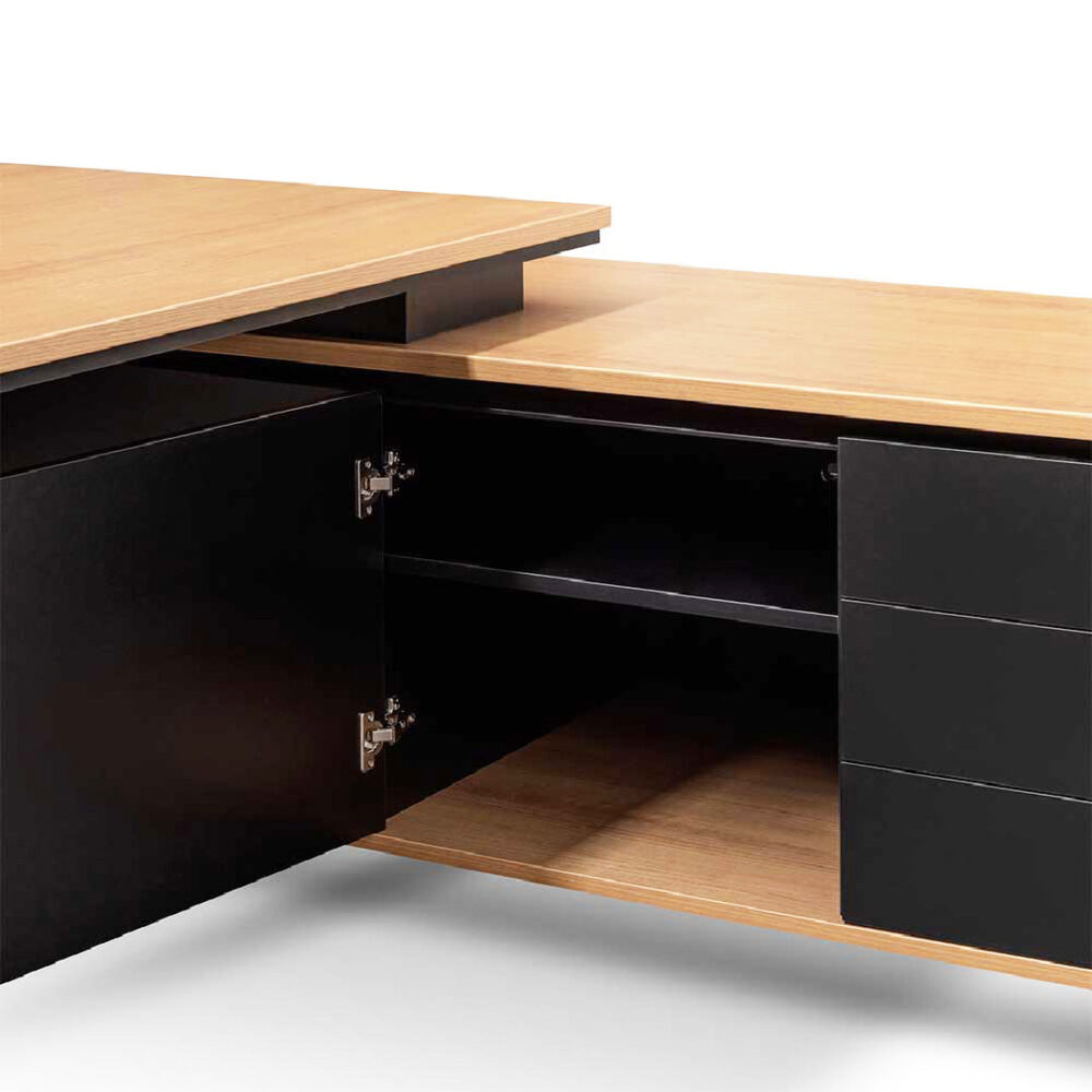 Janell 2.3m Right Return Office Desk - Natural - Image 11