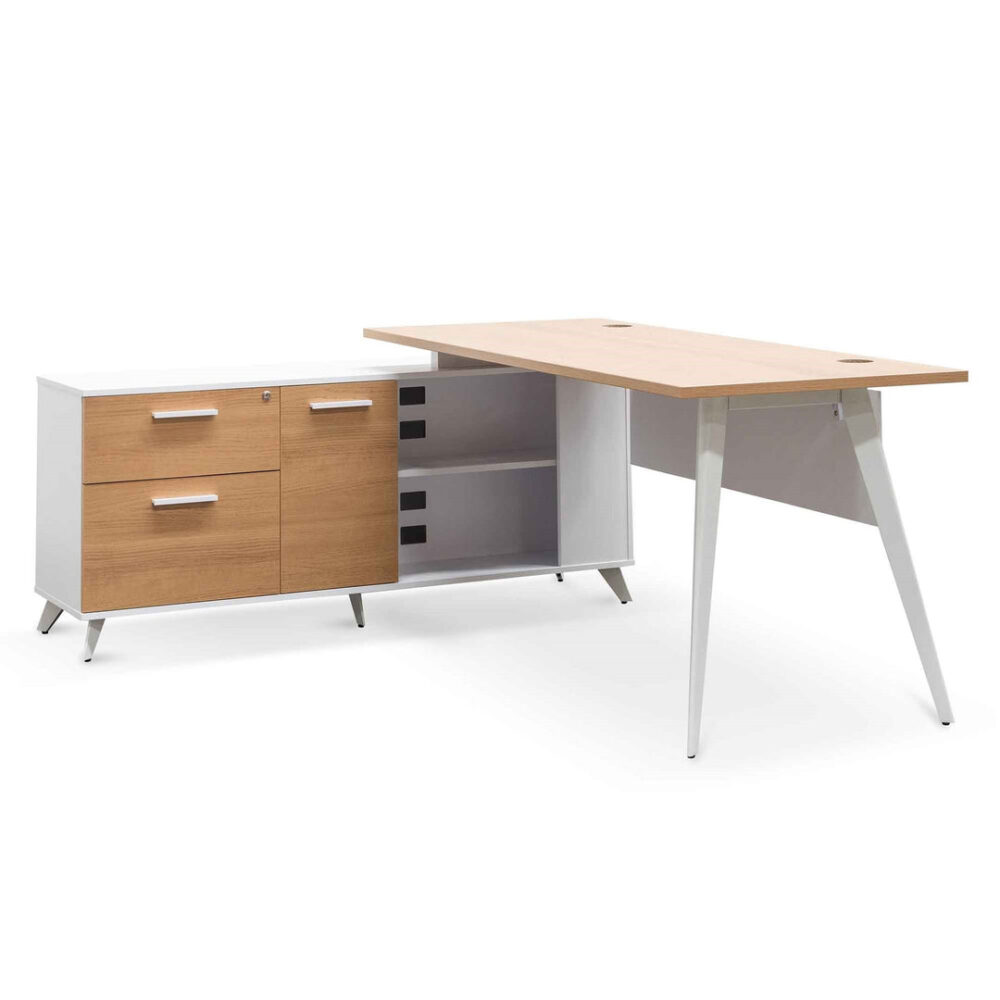 Stylus 160cm Left Return Executive Office Desk - Natural