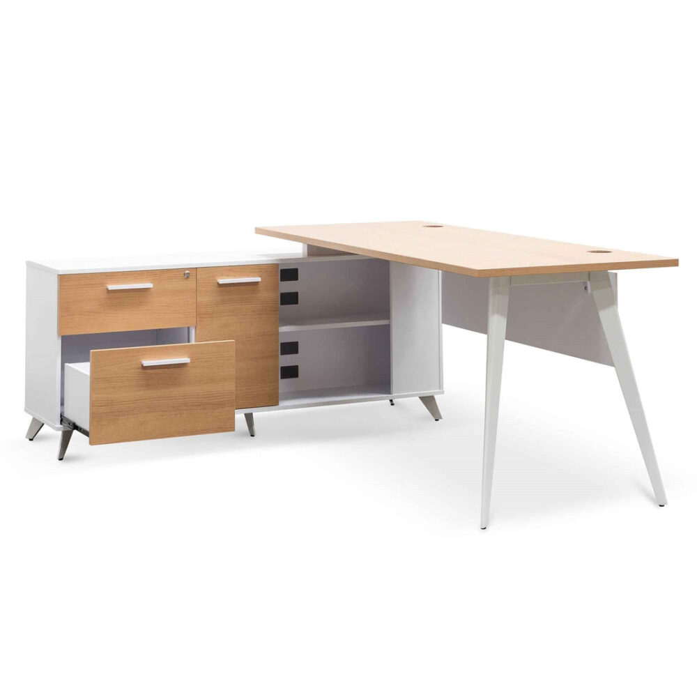 Stylus 160cm Left Return Executive Office Desk - Natural - Image 4