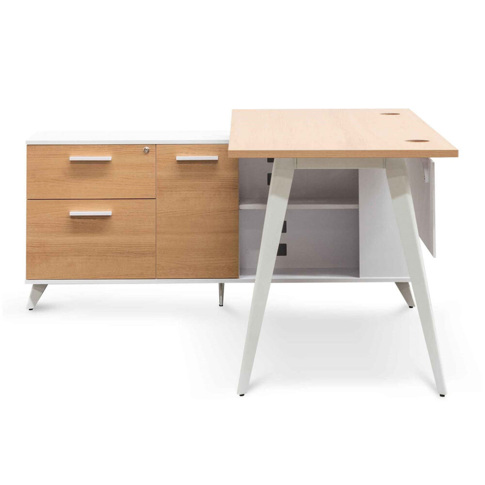 Stylus 160cm Left Return Executive Office Desk - Natural - Image 2