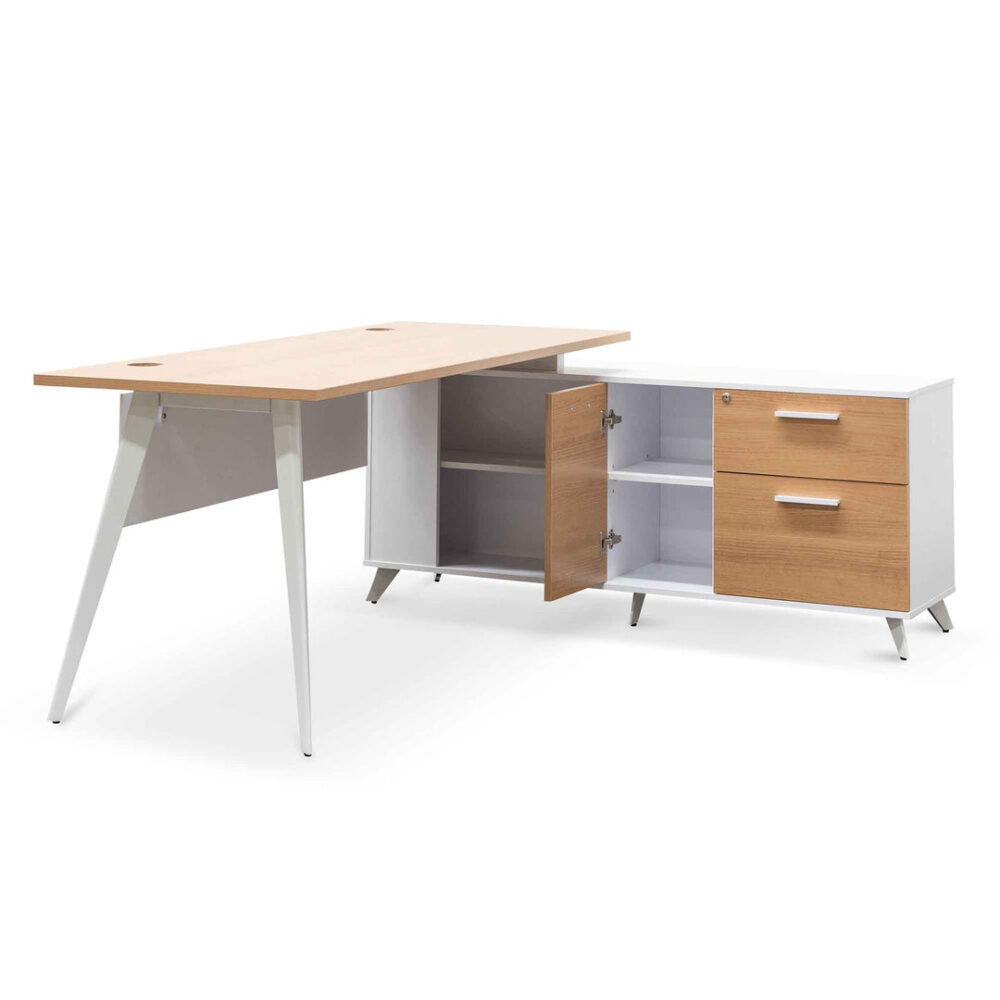 Stylus 160cm Right Return Executive Office Desk - Natural - Image 3