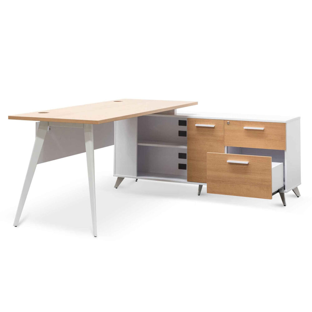 Stylus 160cm Right Return Executive Office Desk - Natural - Image 5
