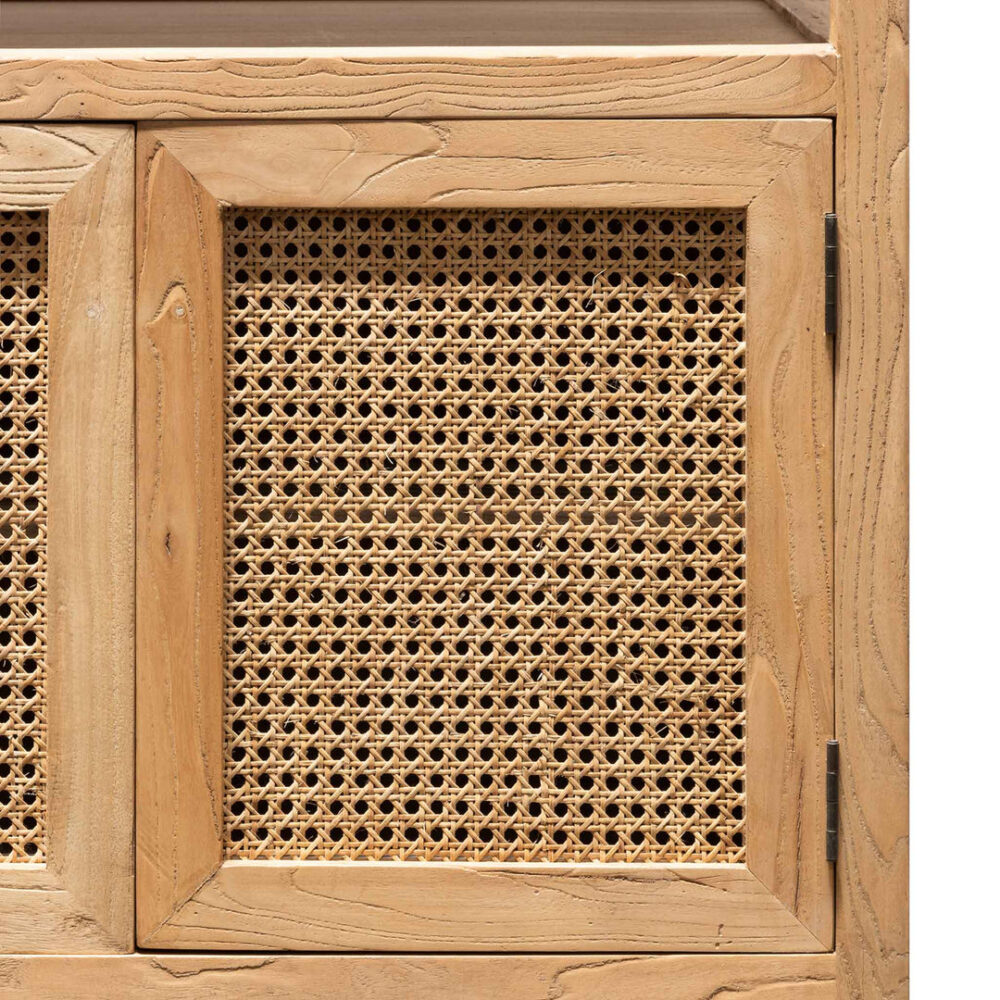 Tapia 1.6m Sideboard Unit - Natural with Rattan Doors - Image 9