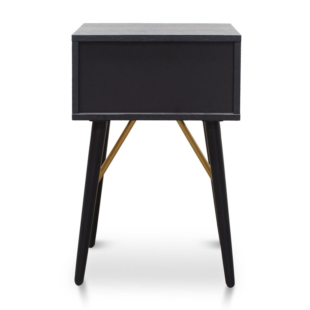 Trent Wooden Bed Side Table - Black - Image 5
