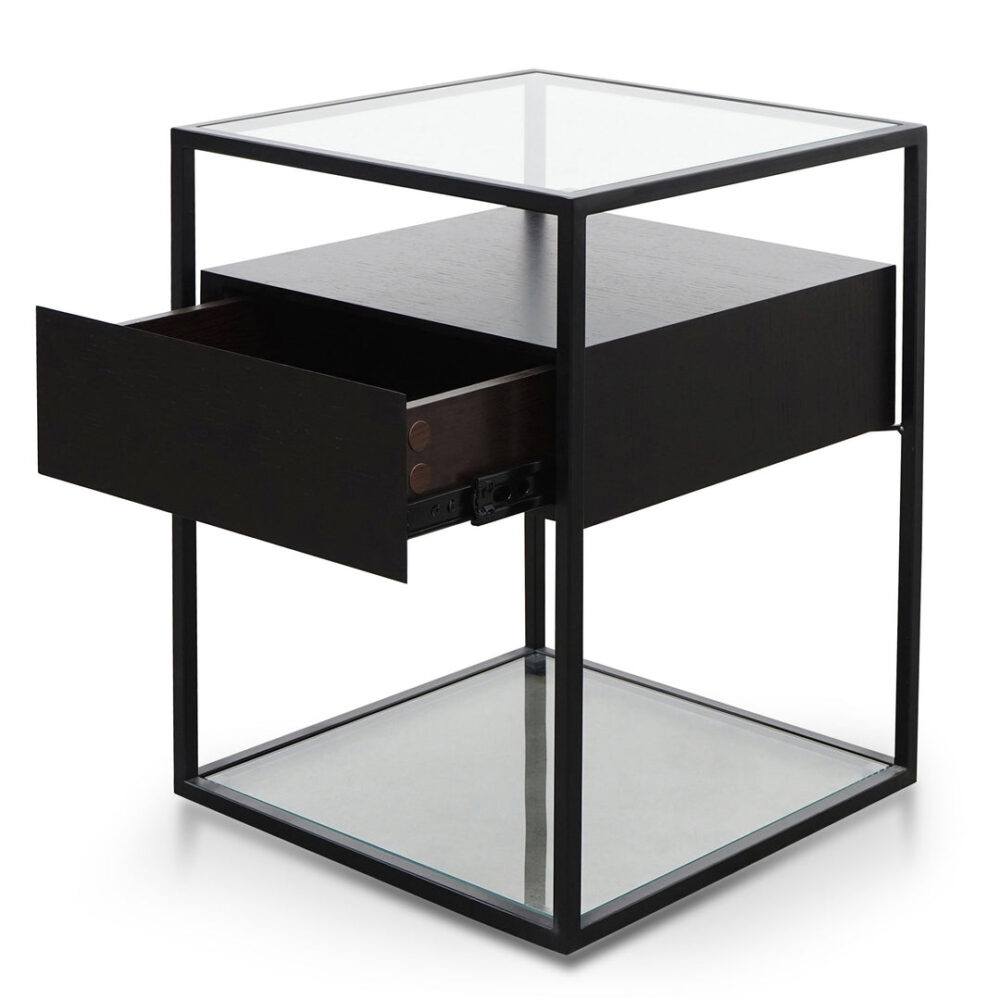 Norman Scandinavian Metal Frame Side Table - Full Black - Image 3
