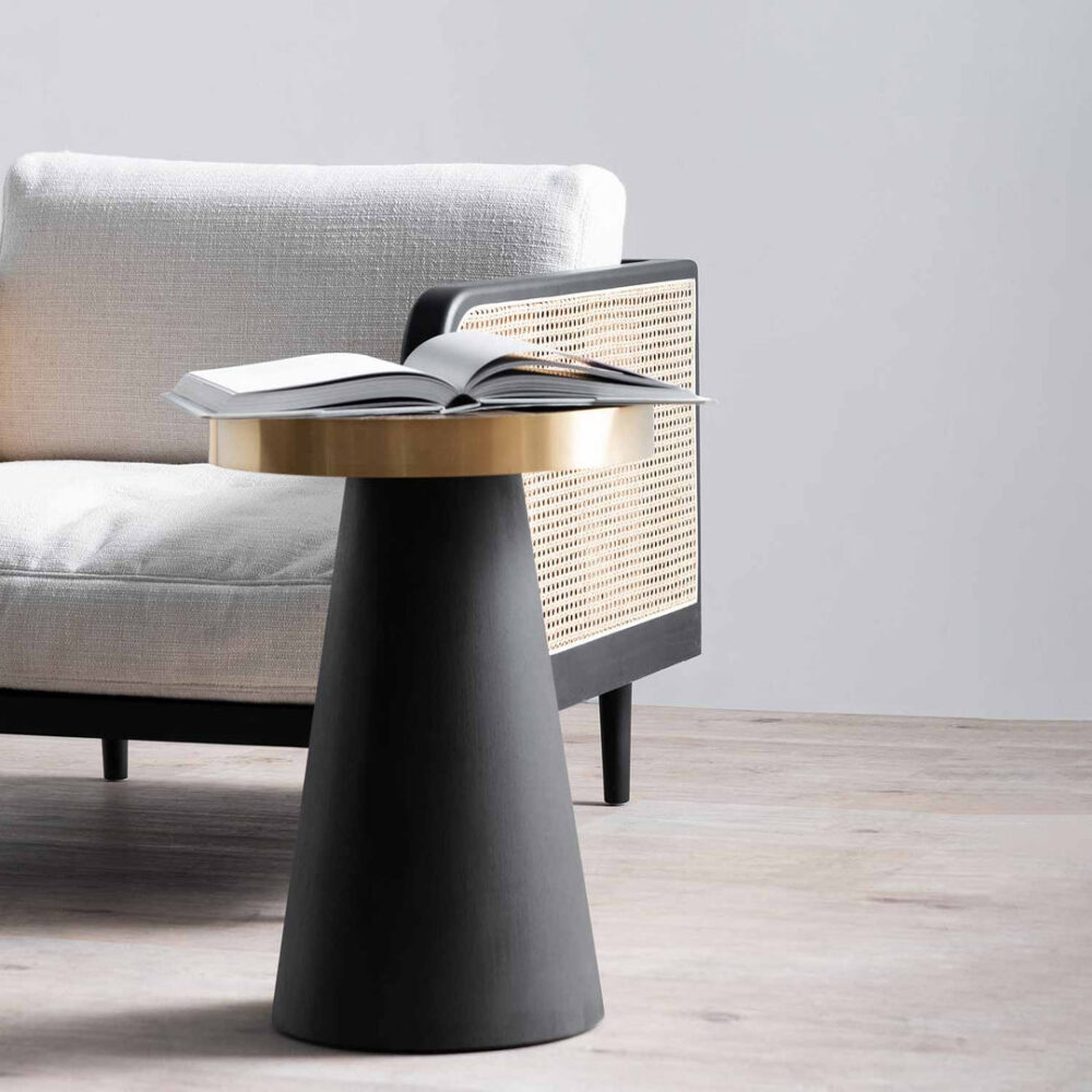 Darla Side Table - Natural Top with Dark Grey Base - Image 2