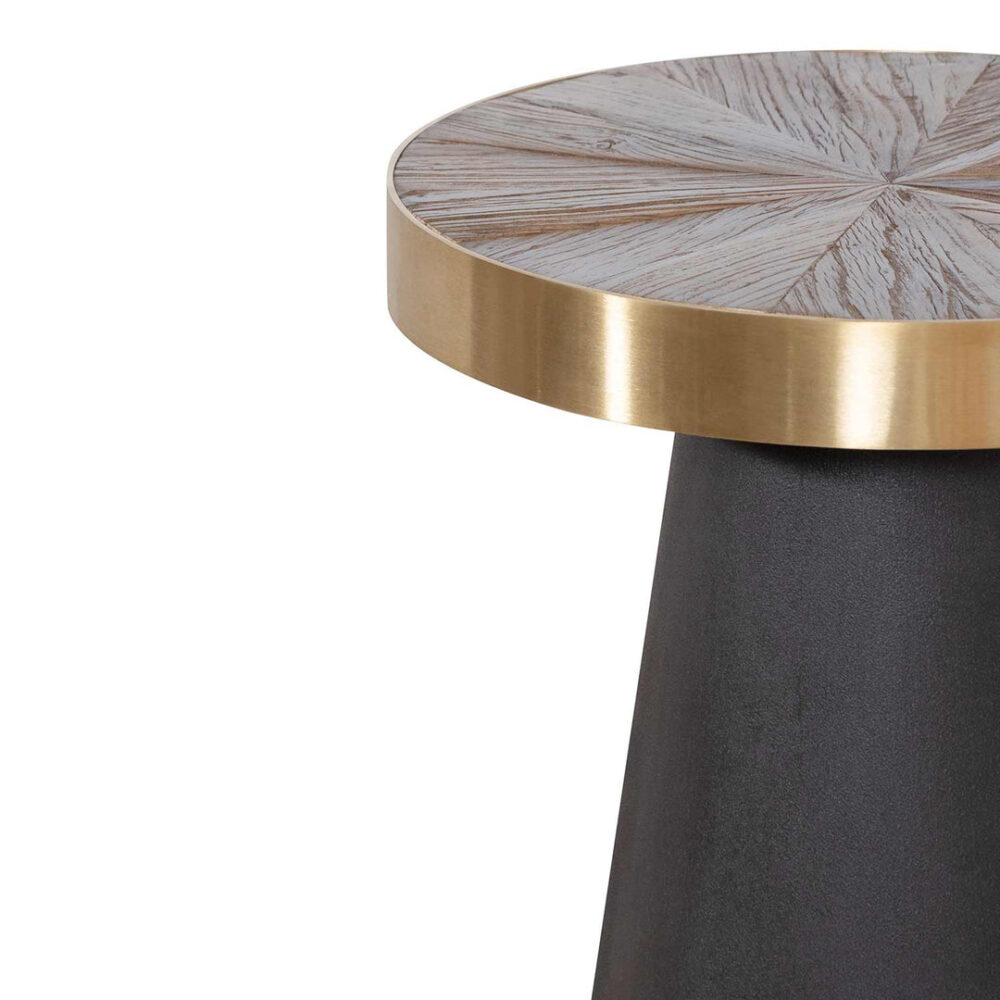 Darla Side Table - Natural Top with Dark Grey Base - Image 5