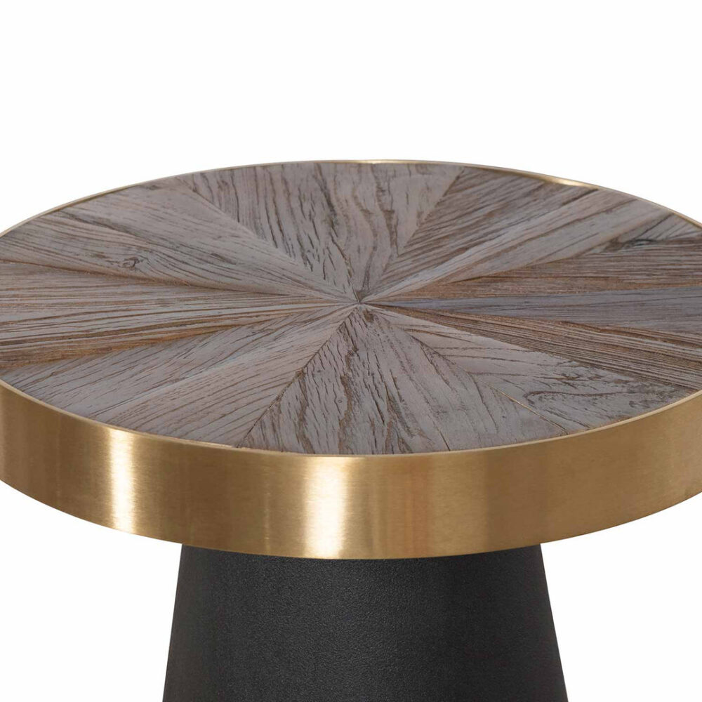 Darla Side Table - Natural Top with Dark Grey Base - Image 4