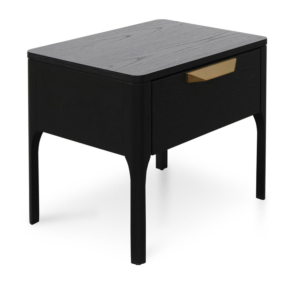 Allison Wooden Bedside Table - Black - Image 3