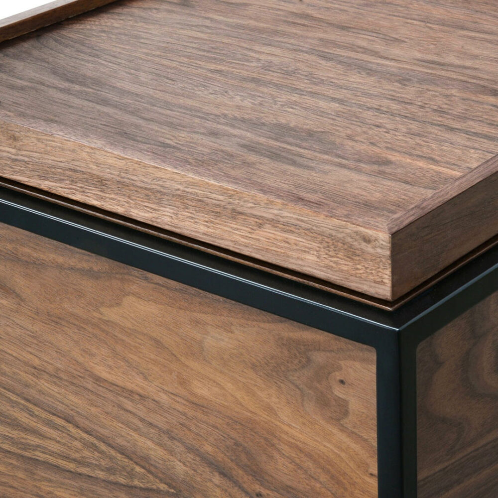 Cane Scandinavian Side Table - Walnut - Image 5